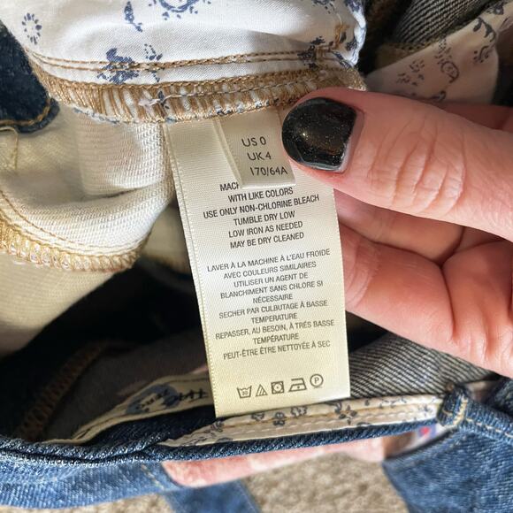 Free People Blue and White Patchwork Jumpsuit - Picture 10 of 10